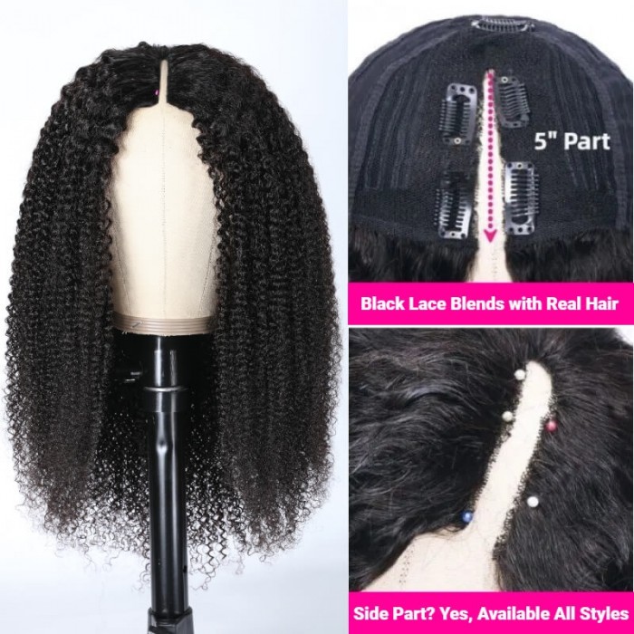 HOT: New V-Part Kinky Curly Wig No Leave Out