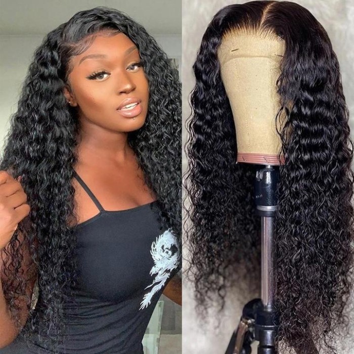 Kriyya New Design 150% Density Deep Wave Wigs Human Hair 13x4 Lace Front Wigs