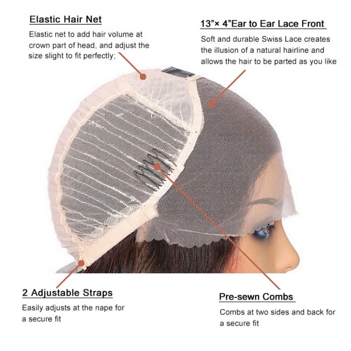 Cathy | Dark Rooted Curly 13*4 Lace Front Remy Human Hair Wig