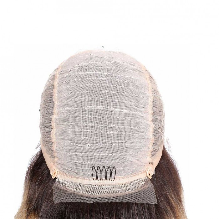 Cathy | Dark Rooted Curly 13*4 Lace Front Remy Human Hair Wig