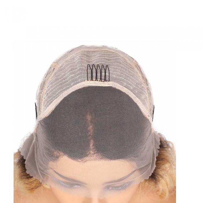 Cathy | Dark Rooted Curly 13*4 Lace Front Remy Human Hair Wig