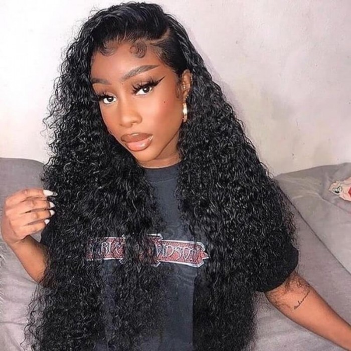 Flash Sale 18 Inch 13x4 Jerry Curly Lace Front Human Hair Wigs 