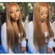 Kriyya Honey Blonde Highlight Ombre Straight Human Hair Wig Piano Colored 13x5 T Part Lace Front Wigs