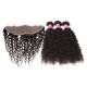 Kriyya Malaysian 3 Pcs Jerry Curly Hair Bundle Deals With 13*4 Lace Frontal