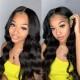 Kriyya High Quality T Part Body Wave Human Hair Wig 150% Density 13X5 Lace Front Natural Black Wig