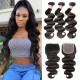 Kriyya 3 Bundles Body Wave Unprocessed Virgin Hair With 6*6 Lace Closure Indian Hair