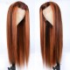 Kriyya Highlight Ginger Orange Lace Frontal Wigs Human Hair Pre Plucked with Baby Hair Silky Straight
