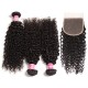 Kriyya Malaysian Virgin 100 Human Hair Jerry Curly 3 Bundles With 5*5 Lace Closure