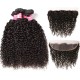 Kriyya Indian Remy Jerry Curly 4 Bundles And 13x4 Transparent Lace Frontal Closure Deals