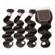 Kriyya 3 Bundles Body Wave Unprocessed Virgin Hair With 6*6 Lace Closure Indian Hair