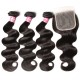 Kriyya 3 Bundles Body Wave With 5*5 Transparent Lace Closure Peruvian Remy Human Hair