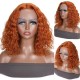 Kriyya Trendy Honey Orange Colored Water Wave Virgin Hair Wig 13x5 T-Part Middle Lace Pre-Plucked Hairline