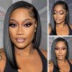 Kriyya Human Hair Bob Wigs With Side Part Short Blunt Cut  Lace Front Wig Asymmetric Bob Wigs