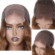 Kriyya Ombre Honey Brown Loose Deep Wave Human Hair Wig With Shadow Root Short 4x4 Lace Closure Wig 150% Density