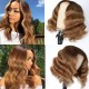 Kriyya Ombre Honey Brown Loose Deep Wave Human Hair Wig With Shadow Root Short 4x4 Lace Closure Wig 150% Density