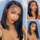 Kriyya Human Hair Bob Wigs With Side Part Short Blunt Cut  Lace Front Wig Asymmetric Bob Wigs