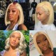 Kriyya 613 Blonde Straight Human Hair Wig 4x4 Bob Lace Front Wigs 150% Density