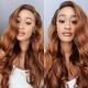 Kriyya 13X4 Ombre Highlight Loose Wave Wig Caramel Brown Lace Front Human Hair Wig 180% Density