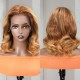 Kriyya Balayage Honey Blonde Longer Bob Wigs 13X4 Natural Wave Haircut Lace Front Wigs For Autumn