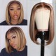 Kriyya Fall Vibes Honey Blonde Highlight Bob Wigs Human Hair TL412# Color Middle Part Lace Part Wigs 150% Density