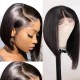 Kriyya Human Hair Bob Wigs With Side Part Short Blunt Cut  Lace Front Wig Asymmetric Bob Wigs