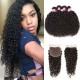 Kriyya Brazilian Curly Human Hair 4 Bundles With 4X4 Closure 