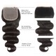 Kriyya 3 Bundles Body Wave With 5*5 Transparent Lace Closure Peruvian Remy Human Hair