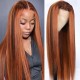 Kriyya Highlight Ginger Orange Lace Frontal Wigs Human Hair Pre Plucked with Baby Hair Silky Straight