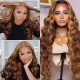 Kriyya 13X4 Honey Blonde Highlight Lace Front Wigs Human Hair Body Wave Colored Wigs Favorable Price