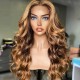 Kriyya Honey Blonde Highlight Ombre Body Wave Human Hair Wig Piano Colored 13x4 Lace Front Wig 13X5 T Part Lace Wigs