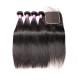 Kriyya Straight Hair 4 Bundles Sew In With 5x5 Closure Indian Remy Hair