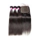 Kriyya Indian 3 Bundles With 5*5 Lace Closure Straight 100% Human Hair