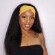 Kriyya Kinky Straight Wigs Human Hair 3/4 Half Wig Glueless Wigs Natural Color
