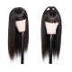 Kriyya 13x4 Transparent Lace Straight Human Hair Wigs With Bangs 130% 150% Density
