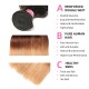 Kriyya 3 Pcs Straight Hair Bundles With 4x4 Lace Closure T1B/4/27 Ombre Malaysian Human Hair