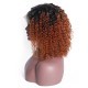 Kriyya Ombre Copper Red Bob Lace Front Wigs 150% Density Jerry Curly Human Hair Wig Cinnamon Hair Color