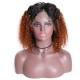 Kriyya Ombre Copper Red Bob Lace Front Wigs 150% Density Jerry Curly Human Hair Wig Cinnamon Hair Color