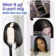Kriyya Best U Part Wig Human Hair With Clips Bob Wigs 2X4 Middle Part 150% Density 8-14 Inch