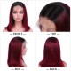 Kriyya 1B/99J Burgundy Ombre 4x4 Lace Closure Wig Straight Human Hair Bob Hair Wigs with Baby Hair 150% Density