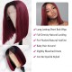 Kriyya 1B/99J Burgundy Ombre 4x4 Lace Closure Wig Straight Human Hair Bob Hair Wigs with Baby Hair 150% Density