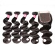 Kriyya Best Peruvian Human Virgin Hair Body Wave 4 Bundles With Lace Closure