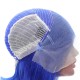 Kriyya Hair Short Blue Bob Wig Pre Plucked Human Hair 13x4 Lace Front Wig 150% Density 10-14 Inch
