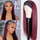 Kriyya 99J Headband Wig with Natual Black Root Straight Human Hair Wigs Sale