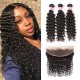 Kriyya 3 Bundles Deep Wave Virgin Hair With 13*4 Lace Frontal Brazilian Human Hair