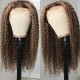 Kriyya Youtuber Recommend Curly Hair Honey Blonde Ombre Highlight Wigs 13x4 Lace Front Wig Human Hair Wigs Pre Plucked With Baby Hair