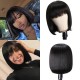 Kriyya Glueless Human Hair Blunt Cut Bob Wig With Bangs Natural Black 150% Density