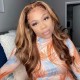 Kriyya 13X4 Honey Blonde Highlight Lace Front Wigs Human Hair Body Wave Colored Wigs Favorable Price