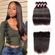 Kriyya Brazilian Straight 4 Bundles Quick Weave With Closure 13x4 Transparent Lace