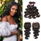 Kriyya Best Peruvian Human Virgin Hair Body Wave 4 Bundles With Lace Closure
