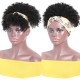 Kriyya Kinky Curly Wrap Head Wigs Headband Wig Pineapple with Bangs for Short Hair